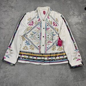 Sandy Starkman Embellished Western Jacket Y2K Rhinestone Cowgirl Sequin Festival